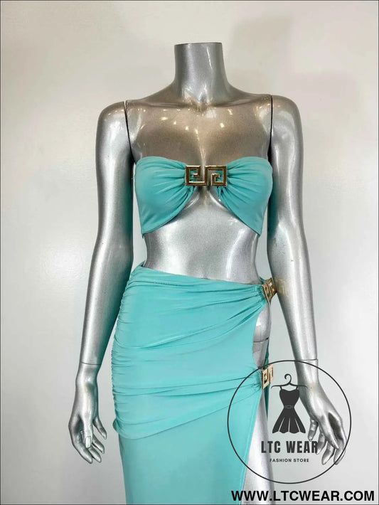 Two-piece Matching Skirt Set,bandeau-style