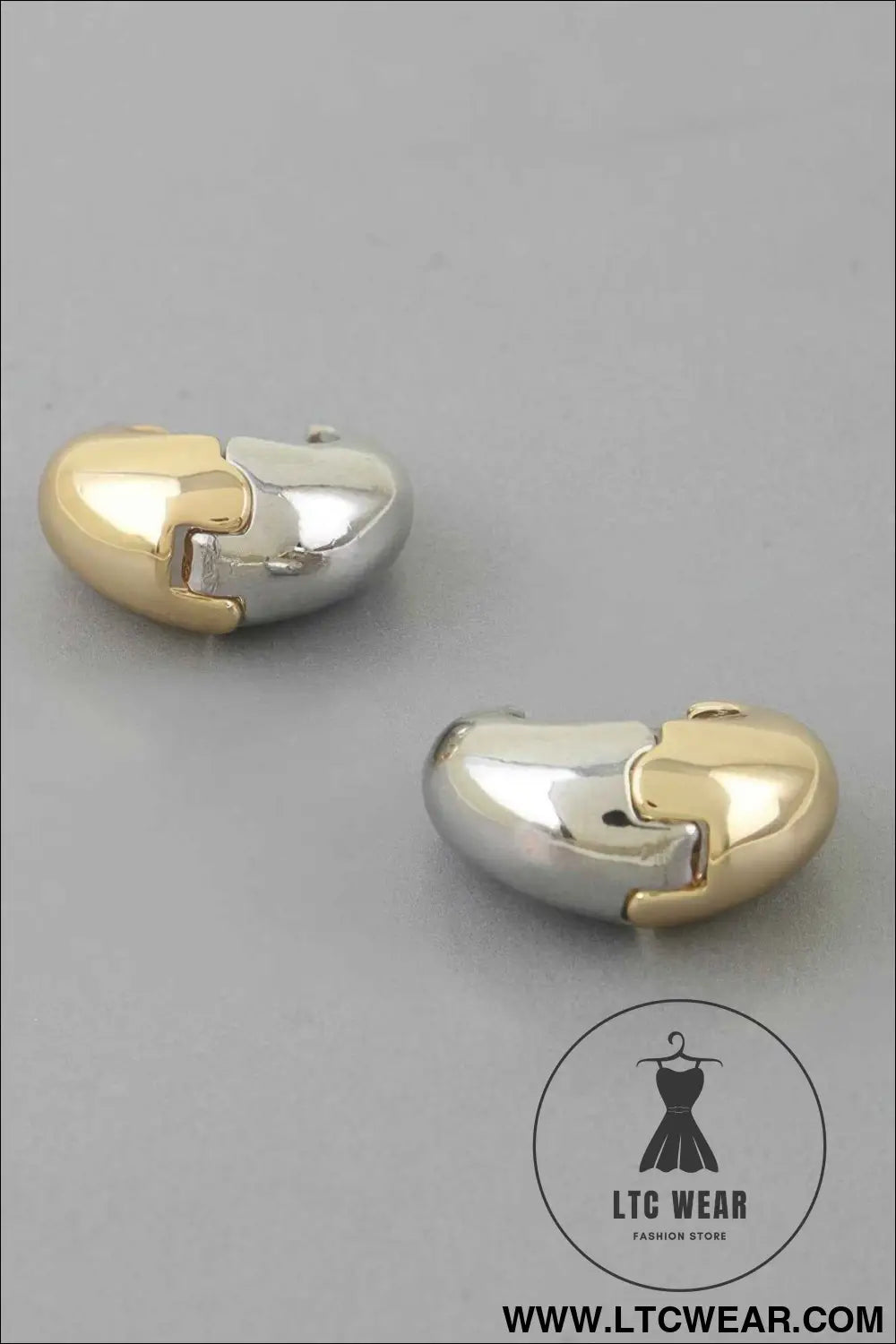 Two Toned Crescent Hoop Earrings