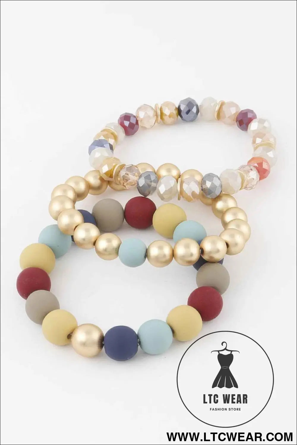 Two Toned Crystal Bead Bracelet