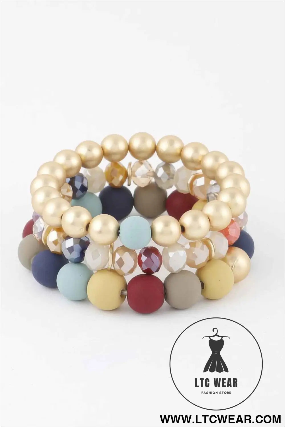 Two Toned Crystal Bead Bracelet