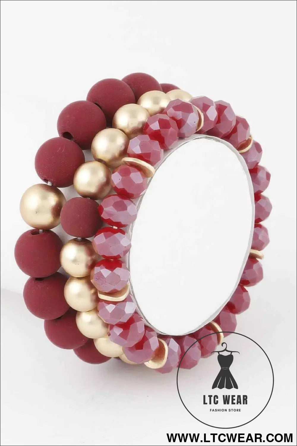 Two Toned Crystal Bead Bracelet