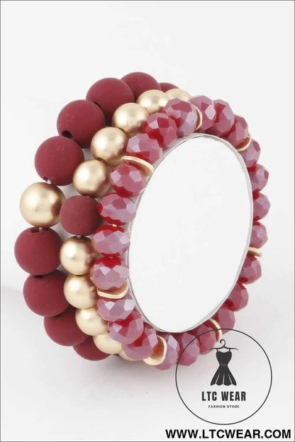 Two Toned Crystal Bead Bracelet