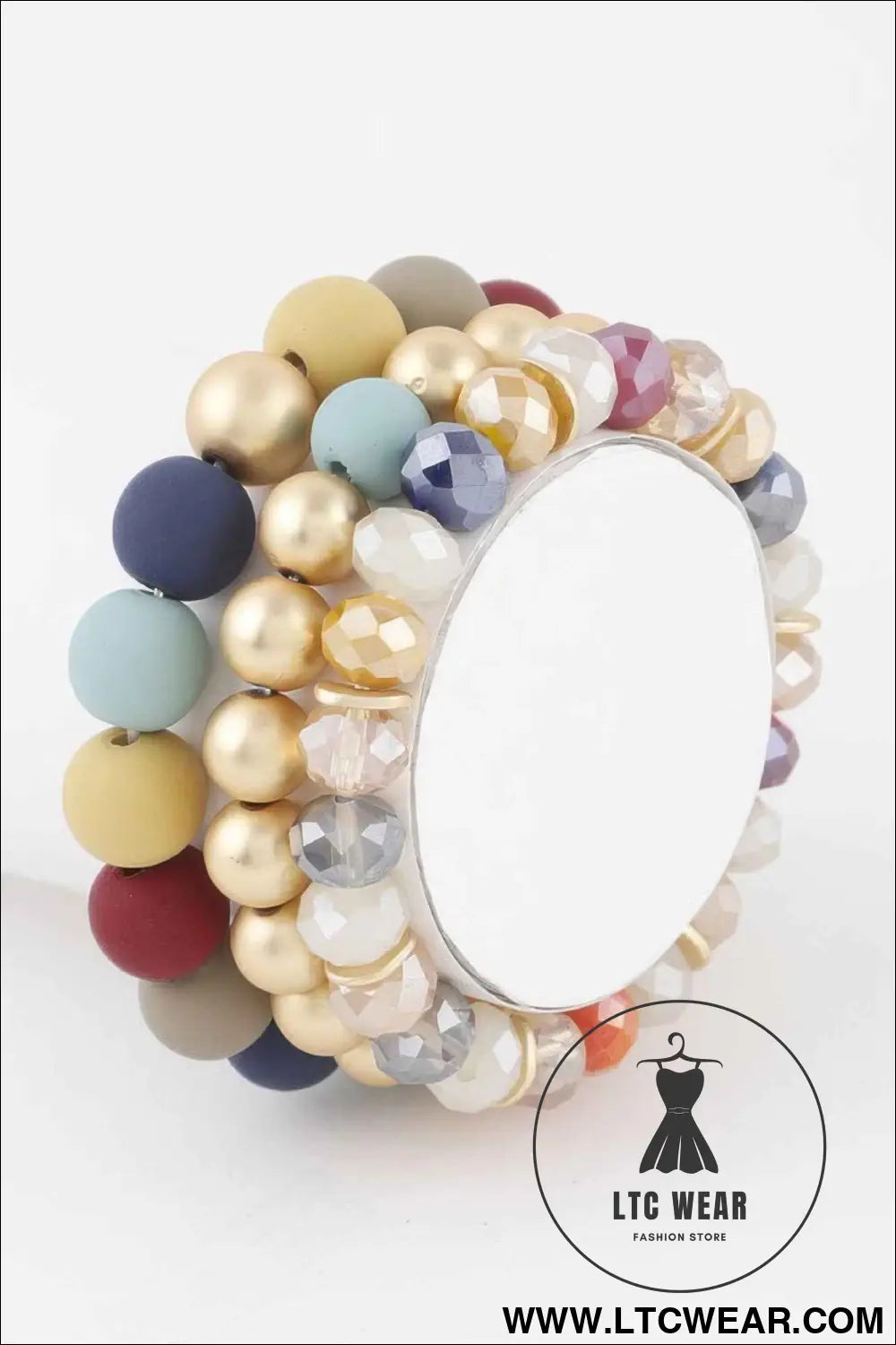 Two Toned Crystal Bead Bracelet