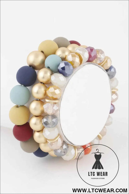 Two Toned Crystal Bead Bracelet