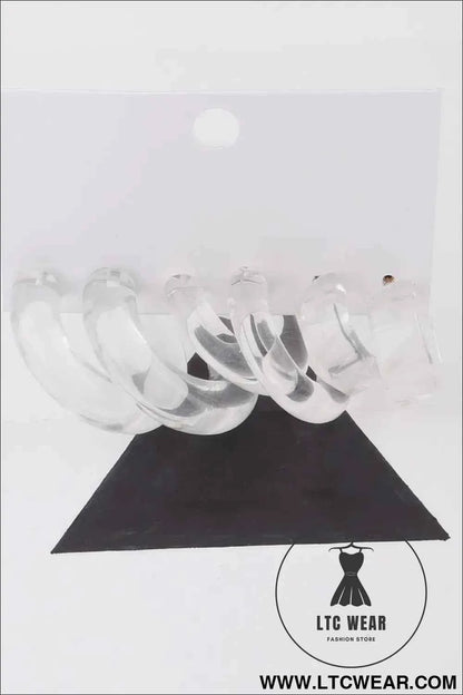Two Toned Hoop Earrings Set