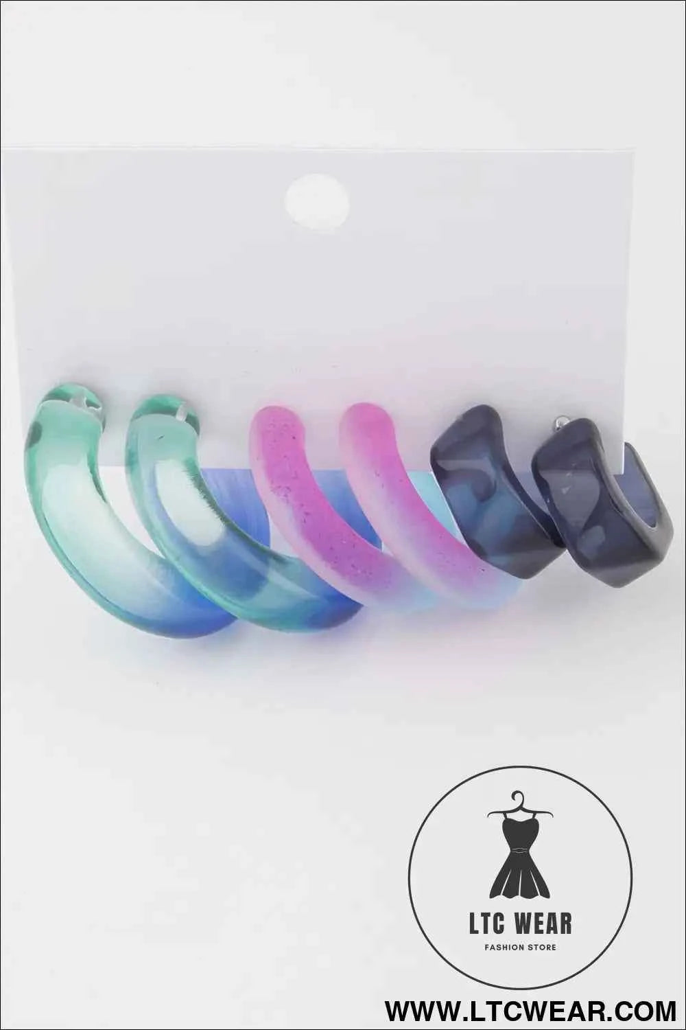 Two Toned Hoop Earrings Set