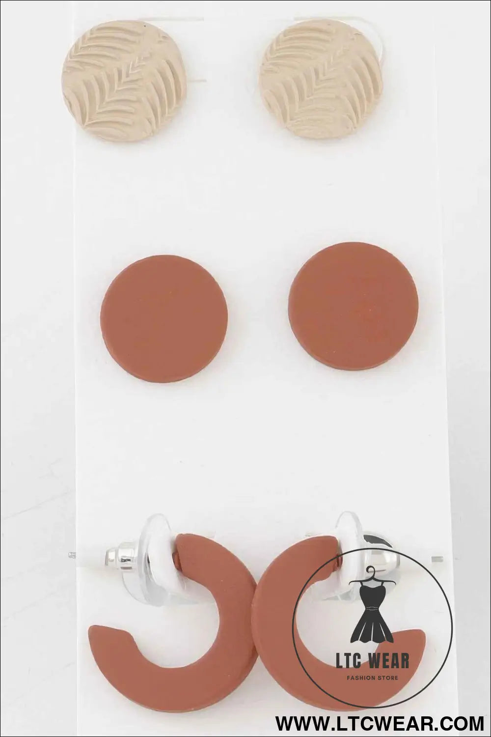 Two Toned Nature Earrings Set