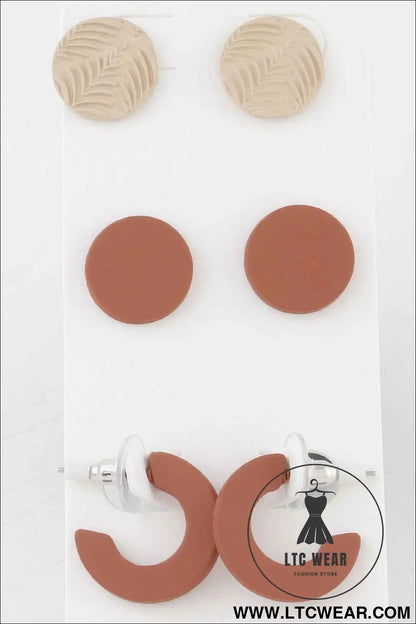 Two Toned Nature Earrings Set