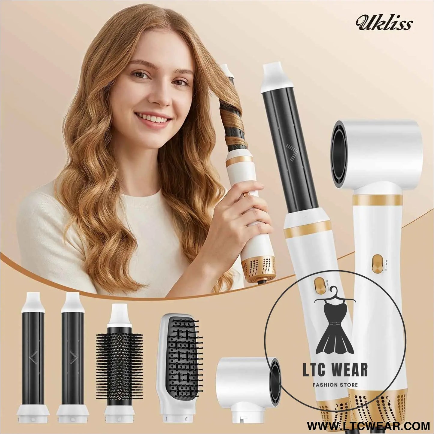 UKLISS 5in1 Hair Styler  Curler Perfect Gift