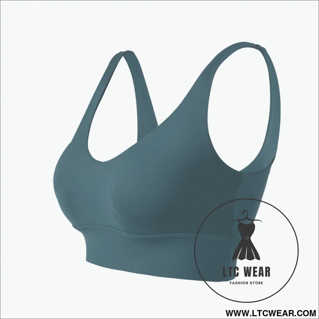 Ultimate support sports bra: fierce & fabulous fit - lotus fog blue / s