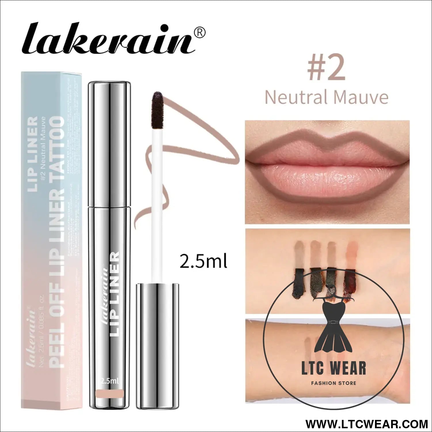Ultimate Waterproof Lip Color: Brown Peel-Off Tint - L.T.C Wear Online Fashion Store