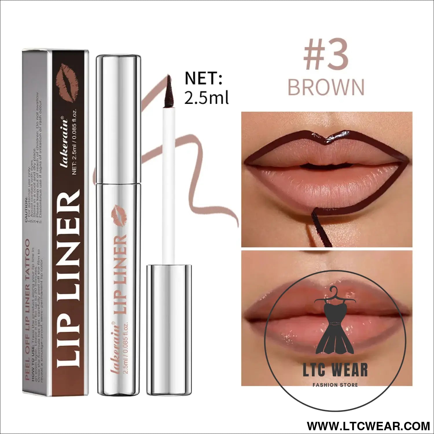 Ultimate Waterproof Lip Color: Brown Peel-Off Tint - L.T.C Wear Online Fashion Store