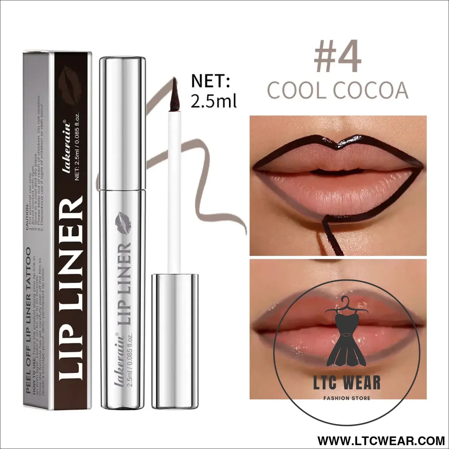 Ultimate Waterproof Lip Color: Brown Peel-Off Tint - L.T.C Wear Online Fashion Store