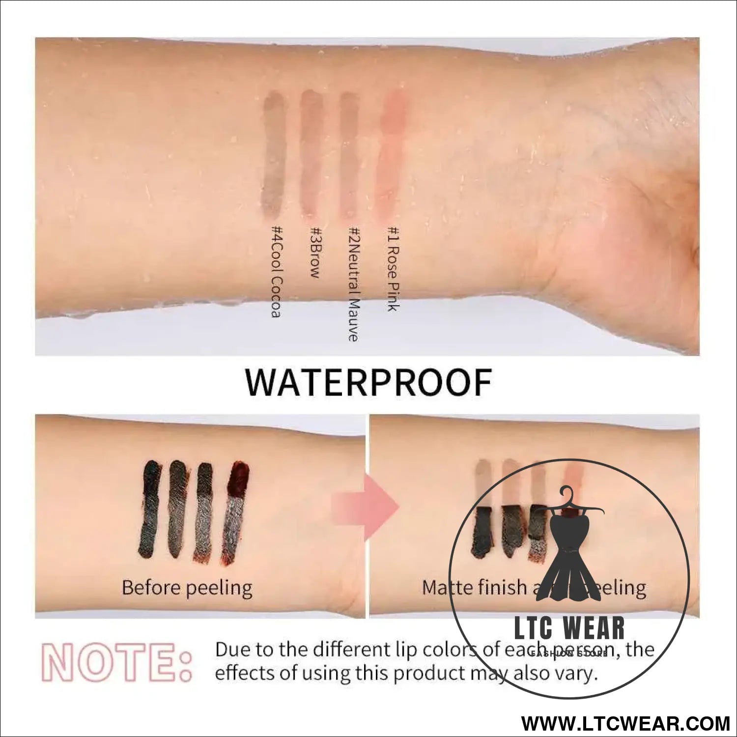 Ultimate Waterproof Lip Color: Brown Peel-Off Tint