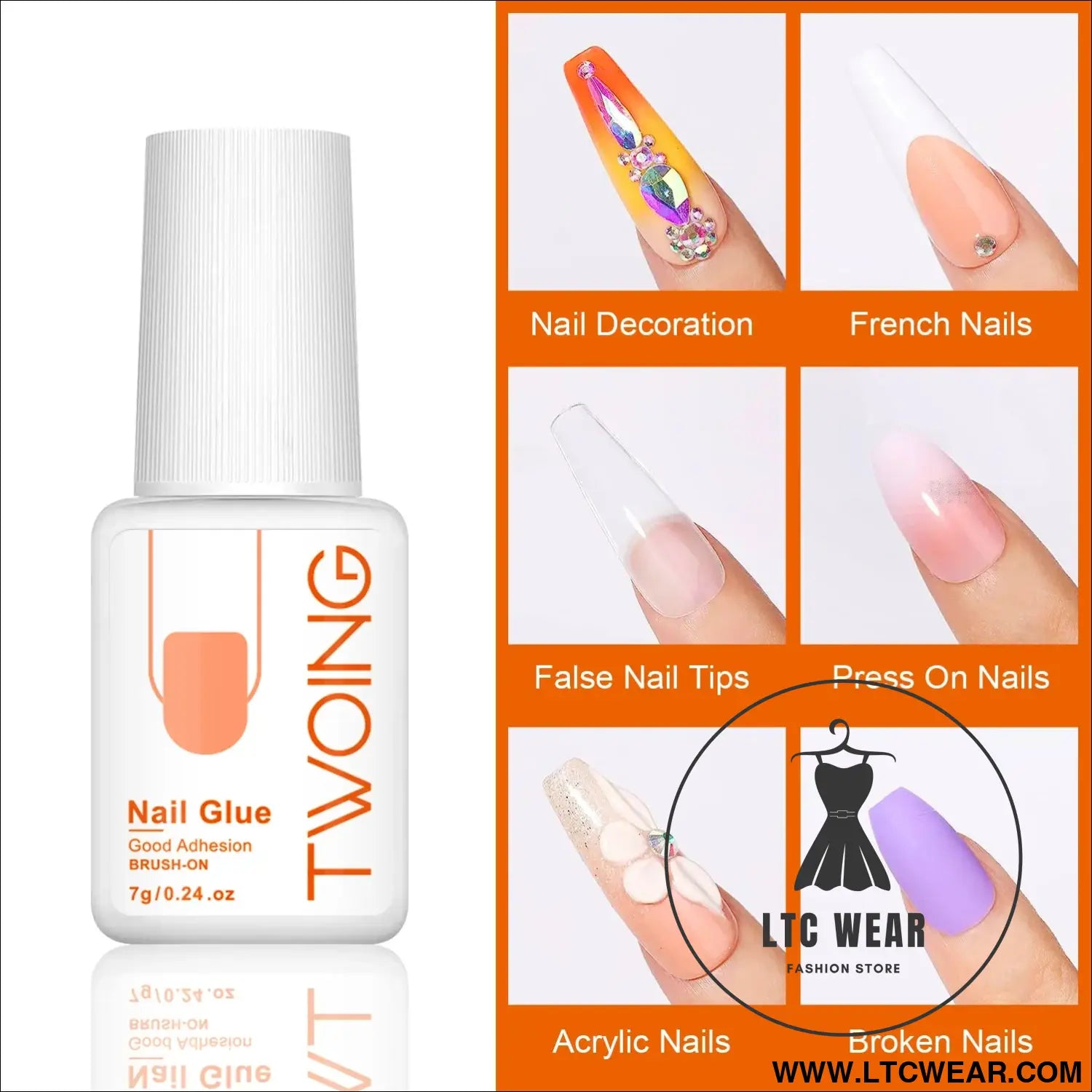 Ultra-Strong 7g Nail Glue for Lasting False Nail Adhesion - L.T.C Wear Online Fashion Store