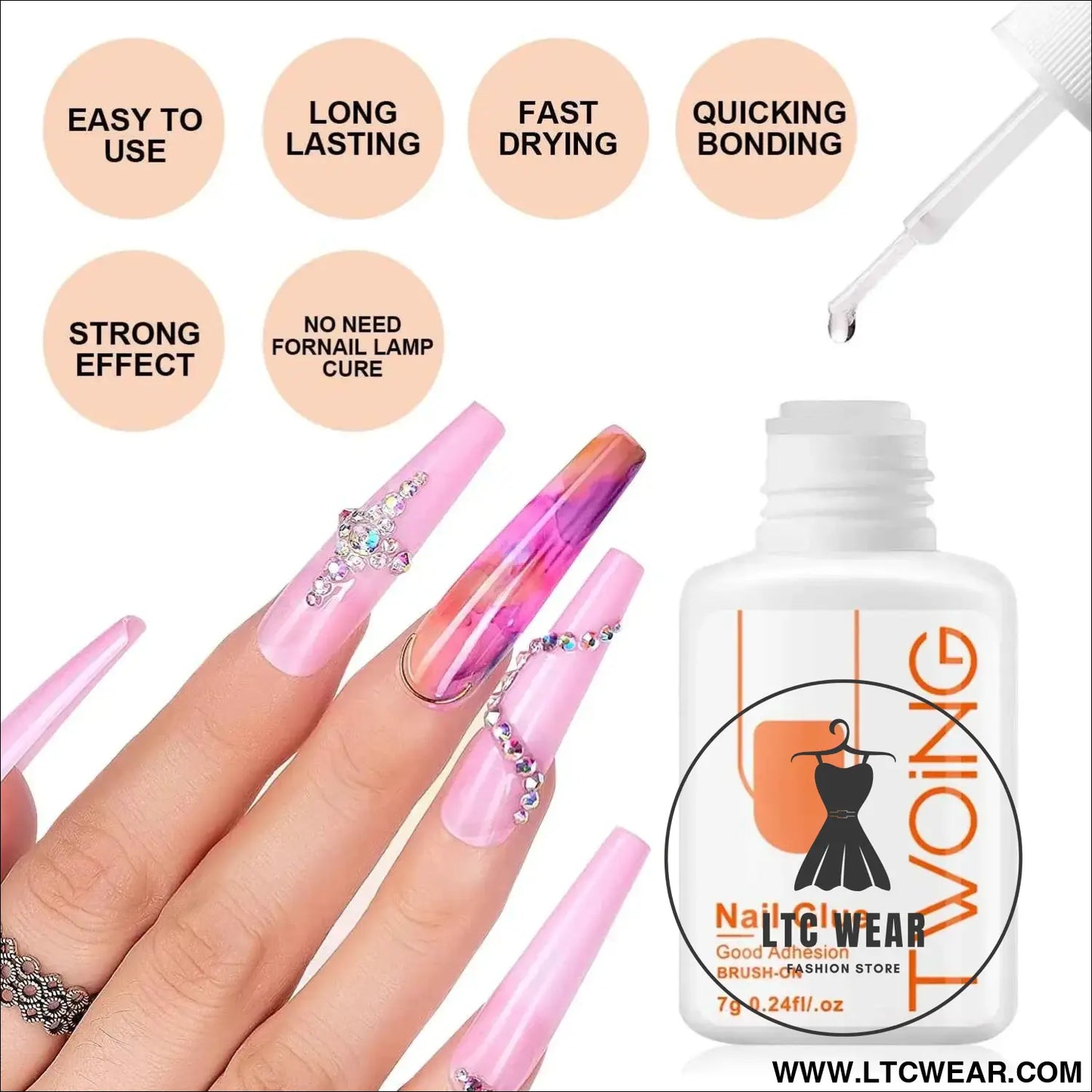 Ultra-Strong 7g Nail Glue for Lasting False Nail Adhesion