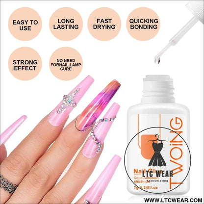 Ultra-Strong 7g Nail Glue for Lasting False Nail Adhesion