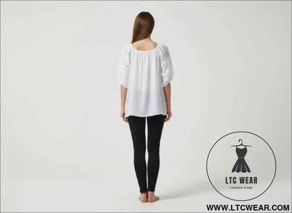 Unique Spectrum Blouse - Stylish Solid Short Sleeve Top for Every Occasion
