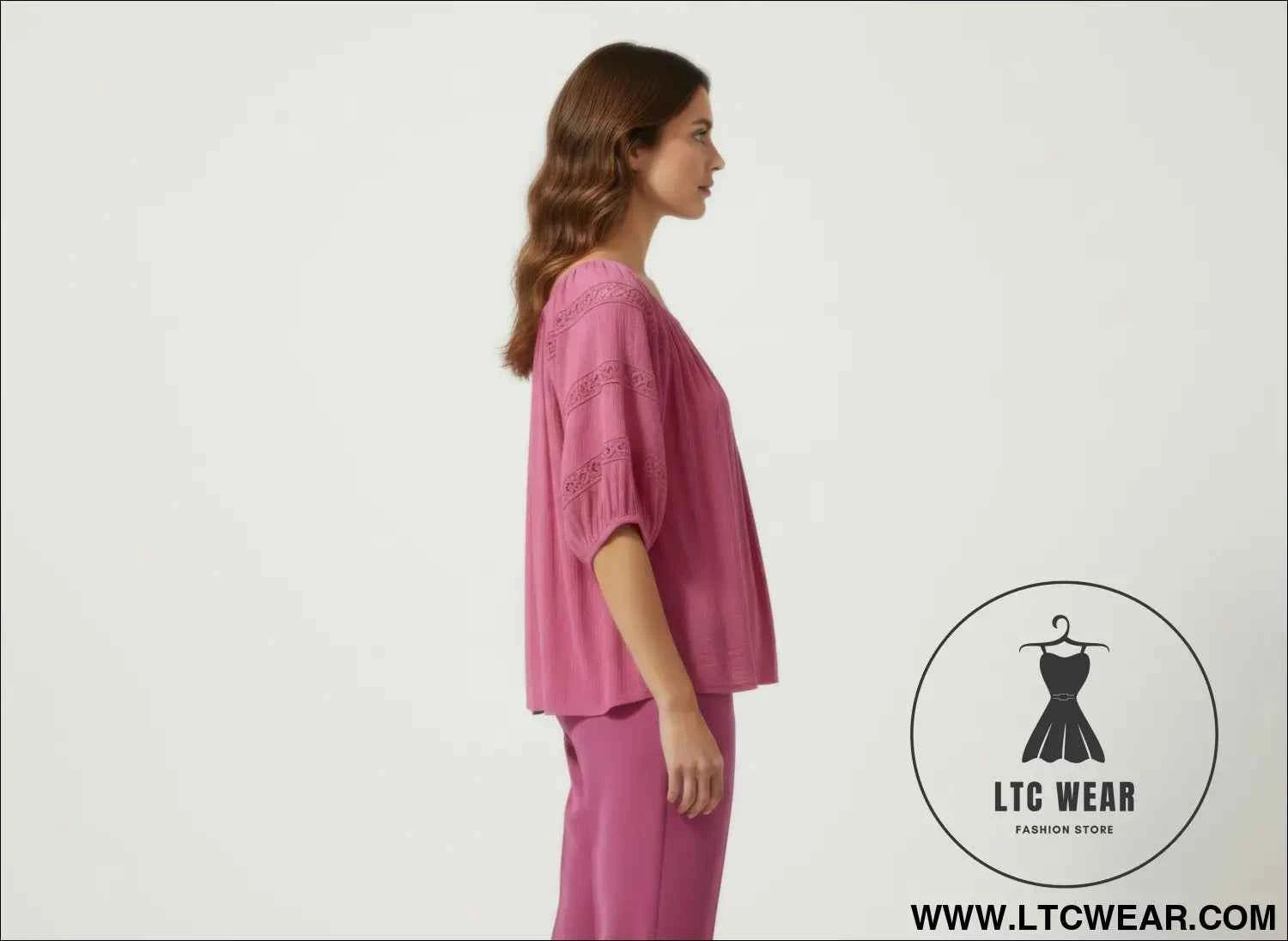 Unique Spectrum Solid Short Sleeve Blouse