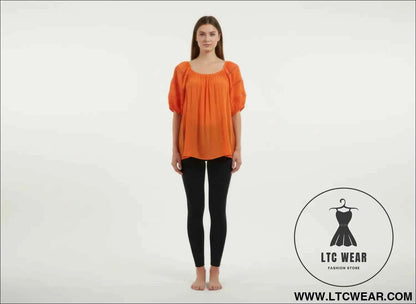Unique Spectrum Blouse - Solid Short Sleeve Style for Effortless Elegance