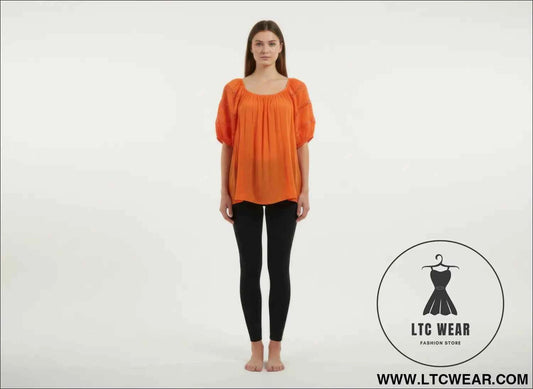 Unique Spectrum Blouse - Solid Short Sleeve Style for Effortless Elegance