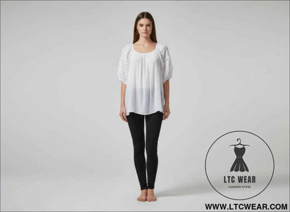 Unique Spectrum Blouse - Stylish Solid Short Sleeve Top for Every Occasion