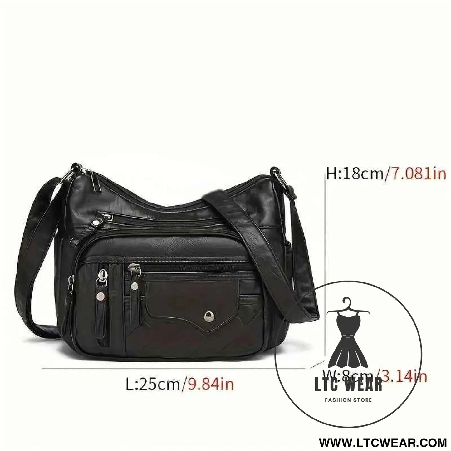 Unisex Square Crossbody Bag Stylish Casual MultiLayered