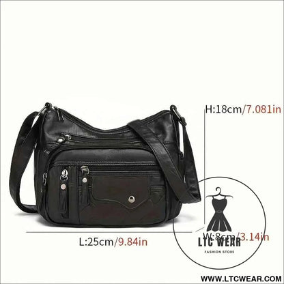 Unisex Square Crossbody Bag Stylish Casual MultiLayered