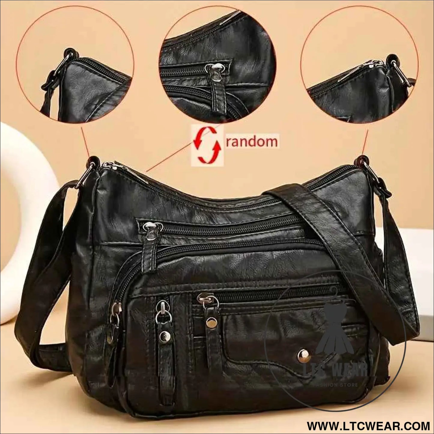 Unisex Square Crossbody Bag Stylish Casual MultiLayered