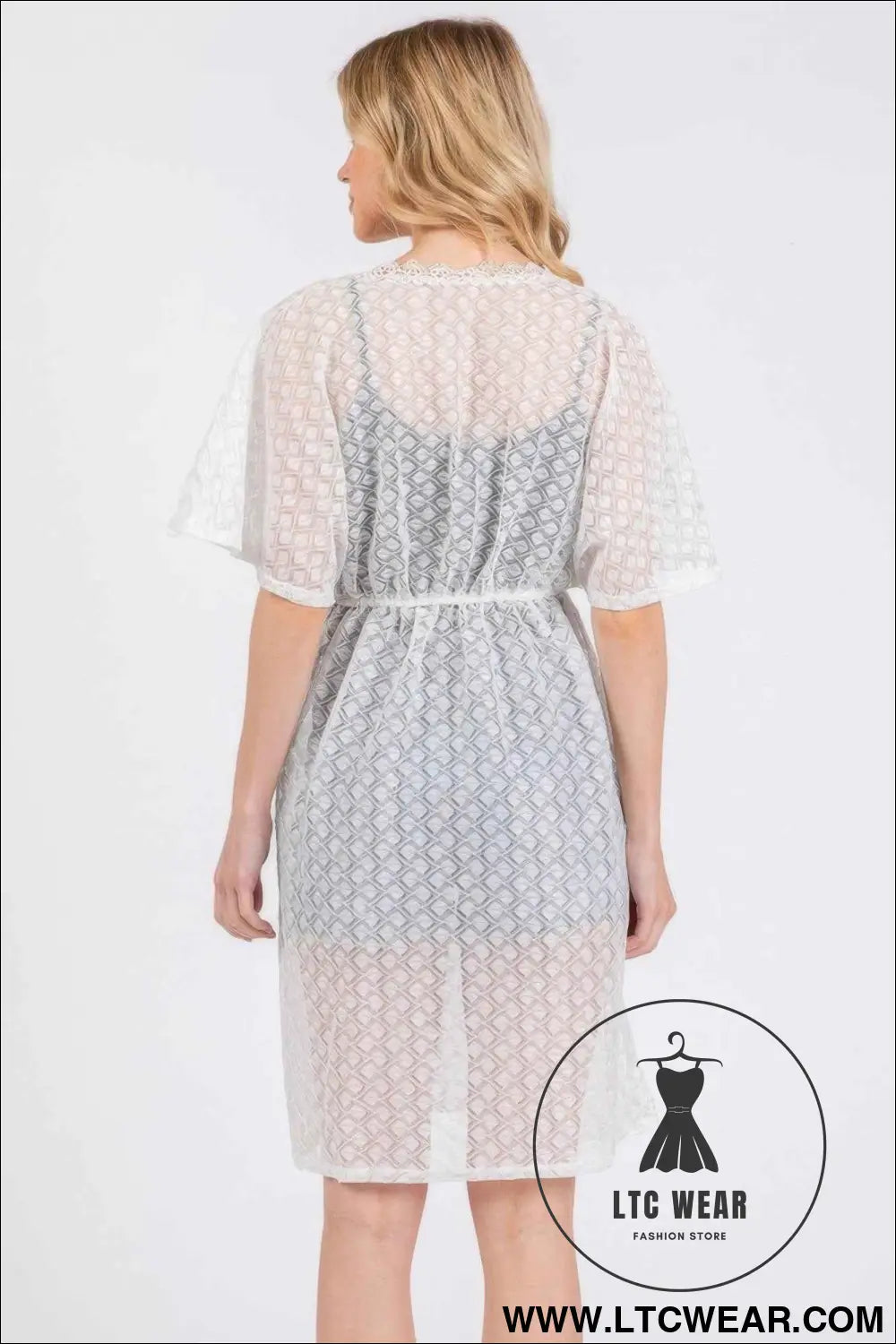 V-neck Detailed Crochet Lace Cover Up