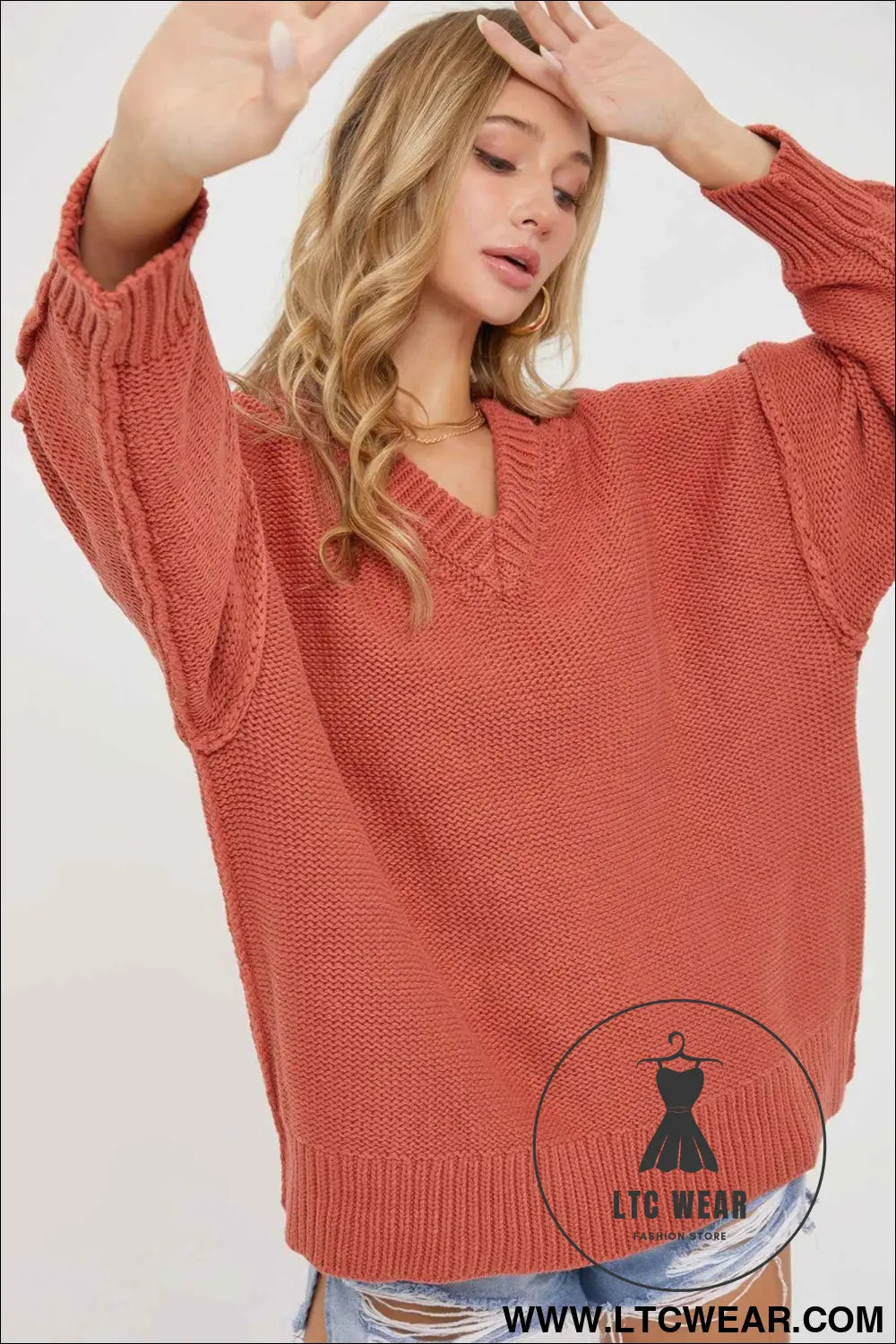 V Neck Oversized Sweater