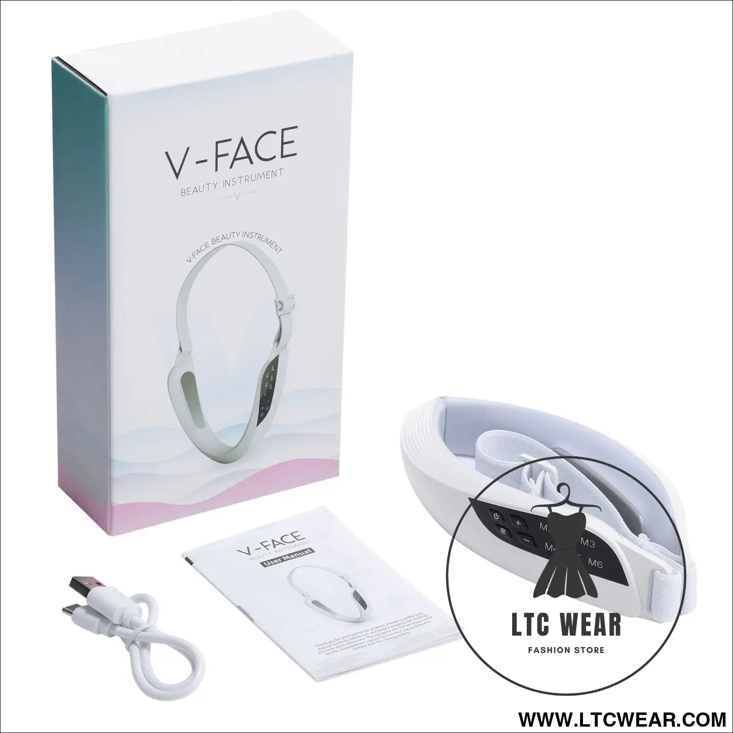 V-shaped facial slimming device ems microcurrent smart v-face beauty instrument facial massager chin slimmer