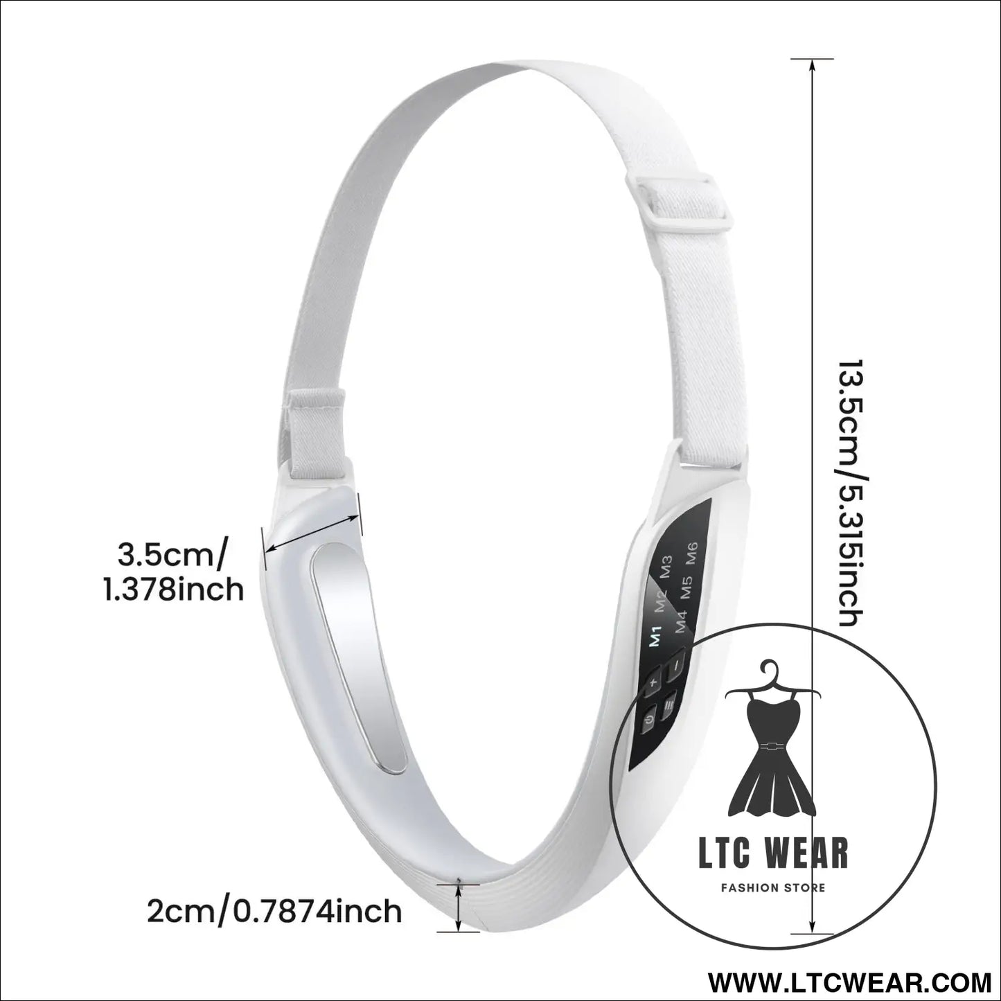 V-shaped facial slimming device ems microcurrent smart v-face beauty instrument facial massager chin slimmer - white