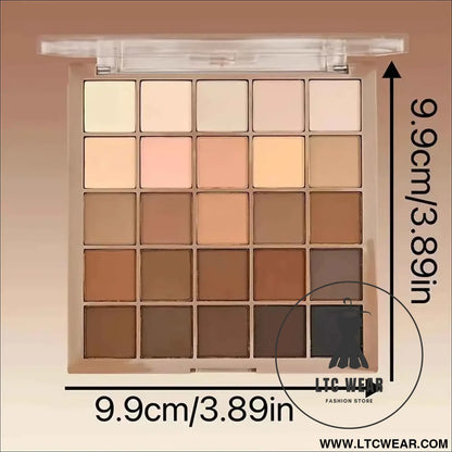 Versatile 25-Color Eyeshadow Palette: Earth Tones