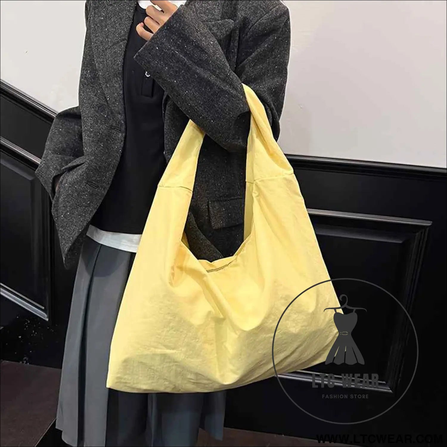 Vintage Hong Kong Nylon Tote Chic  Spacious Commuter Bag