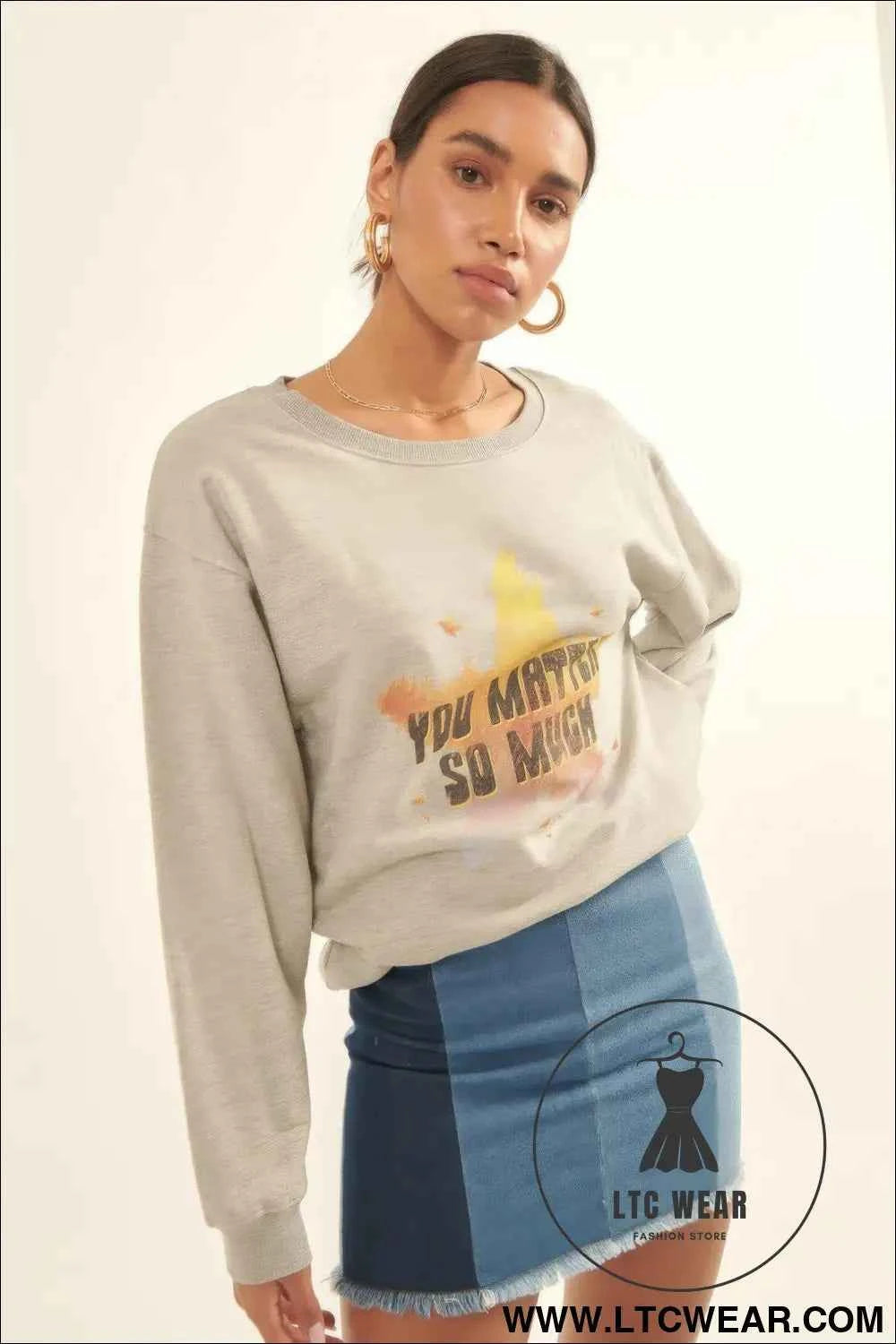 Vintage-style, Multicolor Star French Terry Knit Graphic Sweatshirt