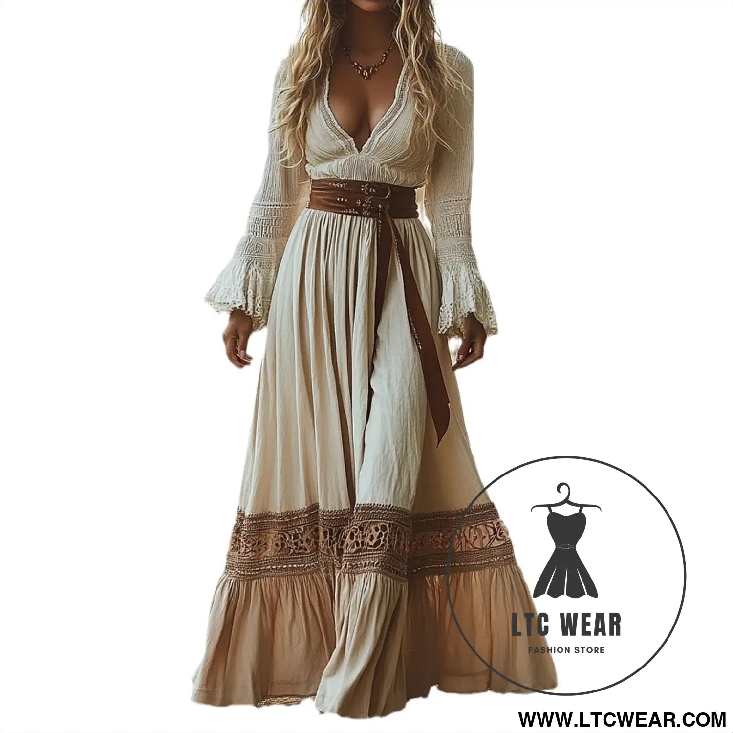 Vintage western bohemian print ethnic style women’s dress