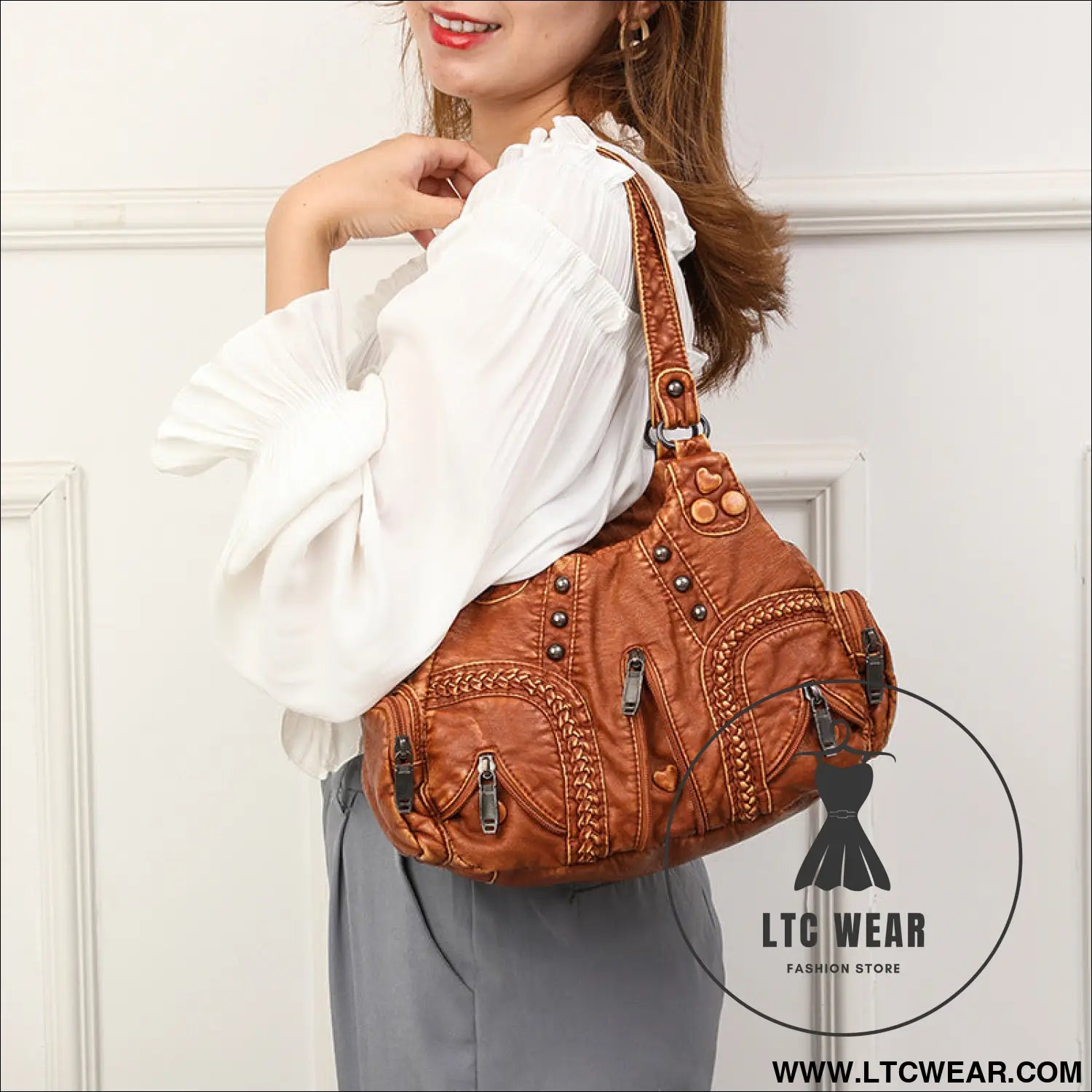 Vintage women’s handbag large capacity single shoulder crossbody bag