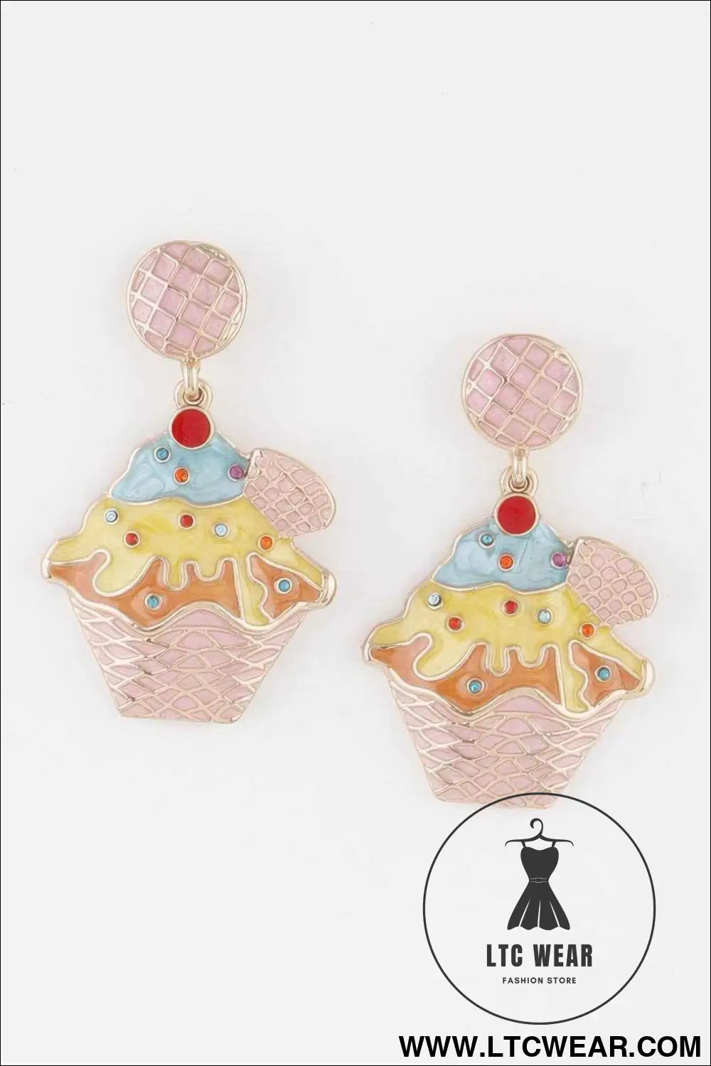 Waffle Sundae Drop Earrings