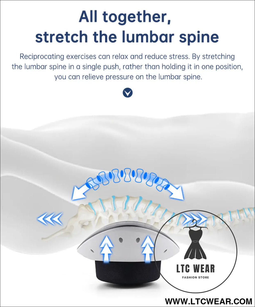 Waist massager lumbar traction inflatable hot compress back cervical stretcher massage air pressure reduce relief pain