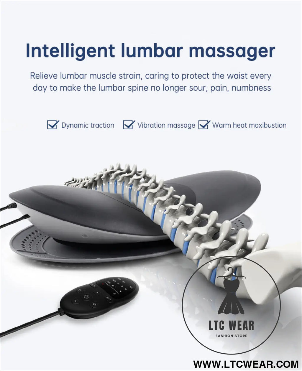 Waist massager lumbar traction inflatable hot compress back cervical stretcher massage air pressure reduce relief pain