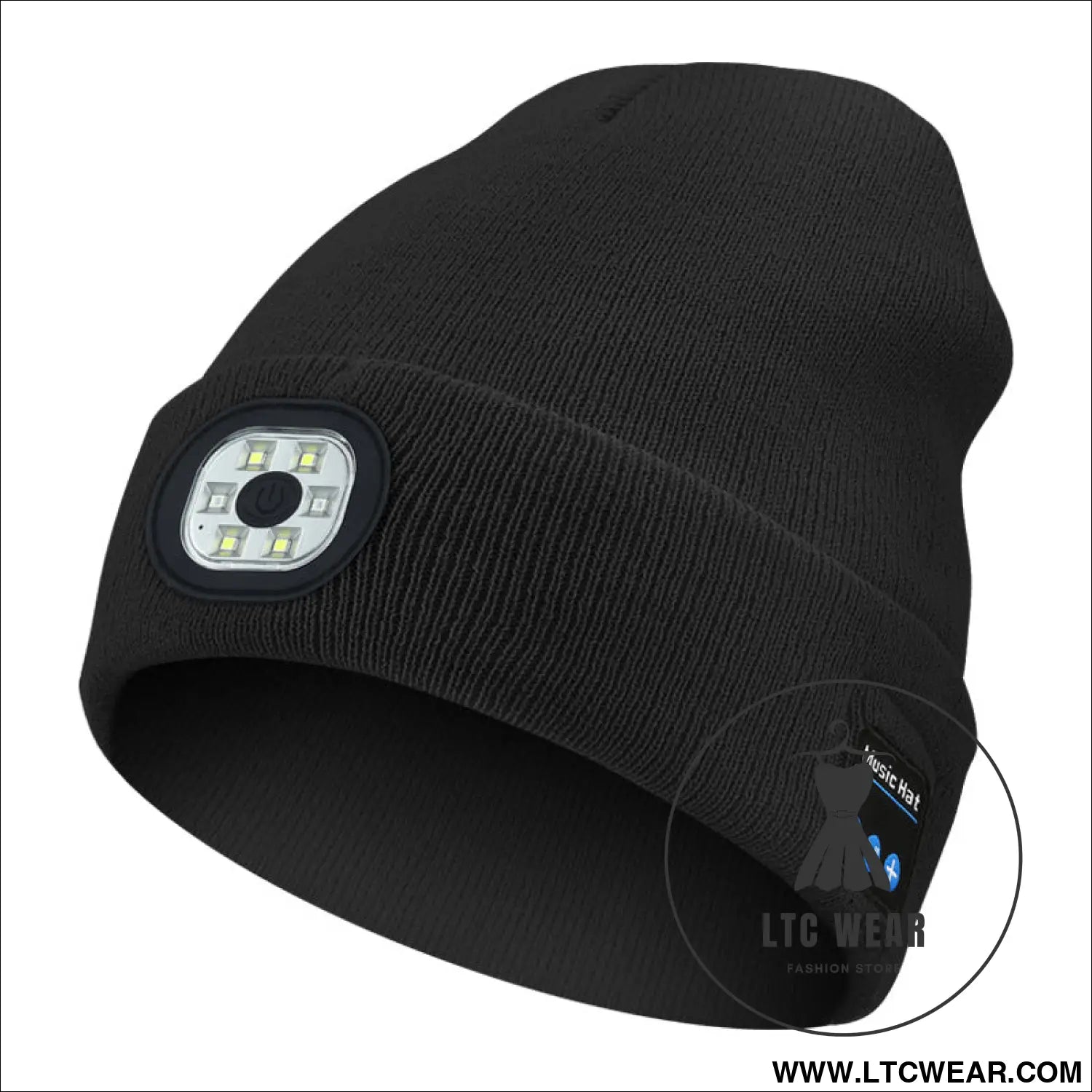 Warm led beanie with bluetooth 5.4 stereo usb rechargeable & 3-level adjustable light | music & heating winter hat