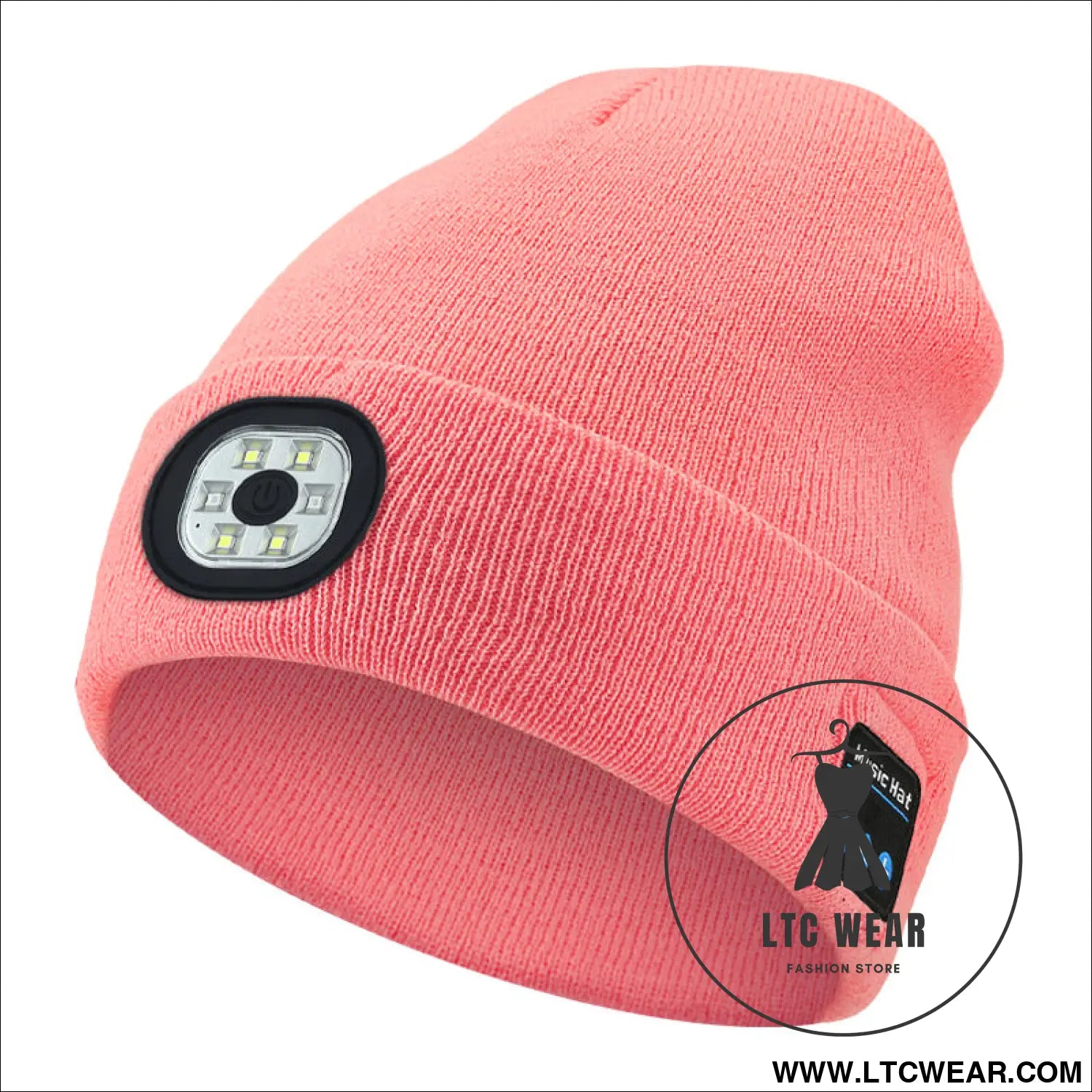 Warm led beanie with bluetooth 5.4 stereo usb rechargeable & 3-level adjustable light | music & heating winter hat