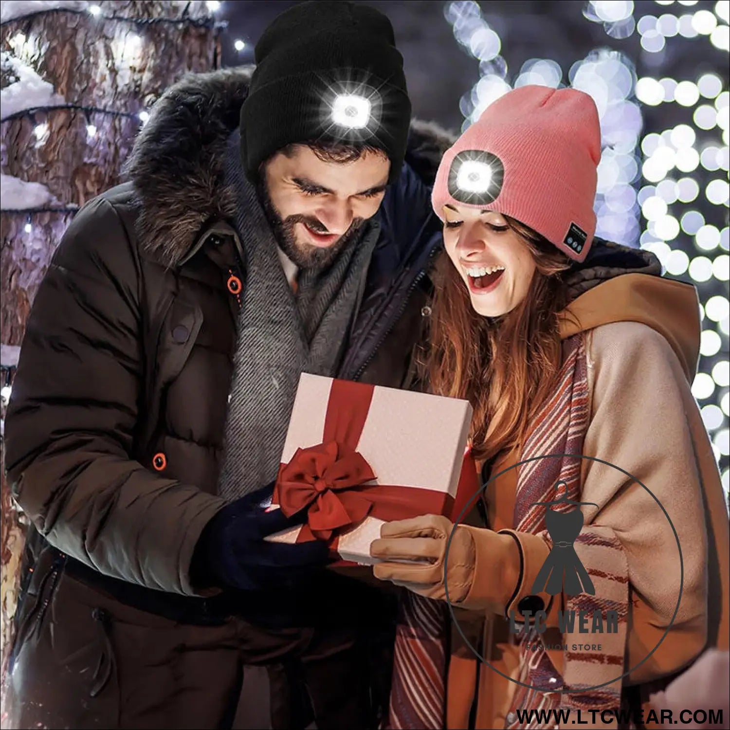 Warm led beanie with bluetooth 5.4 stereo usb rechargeable & 3-level adjustable light | music & heating winter hat