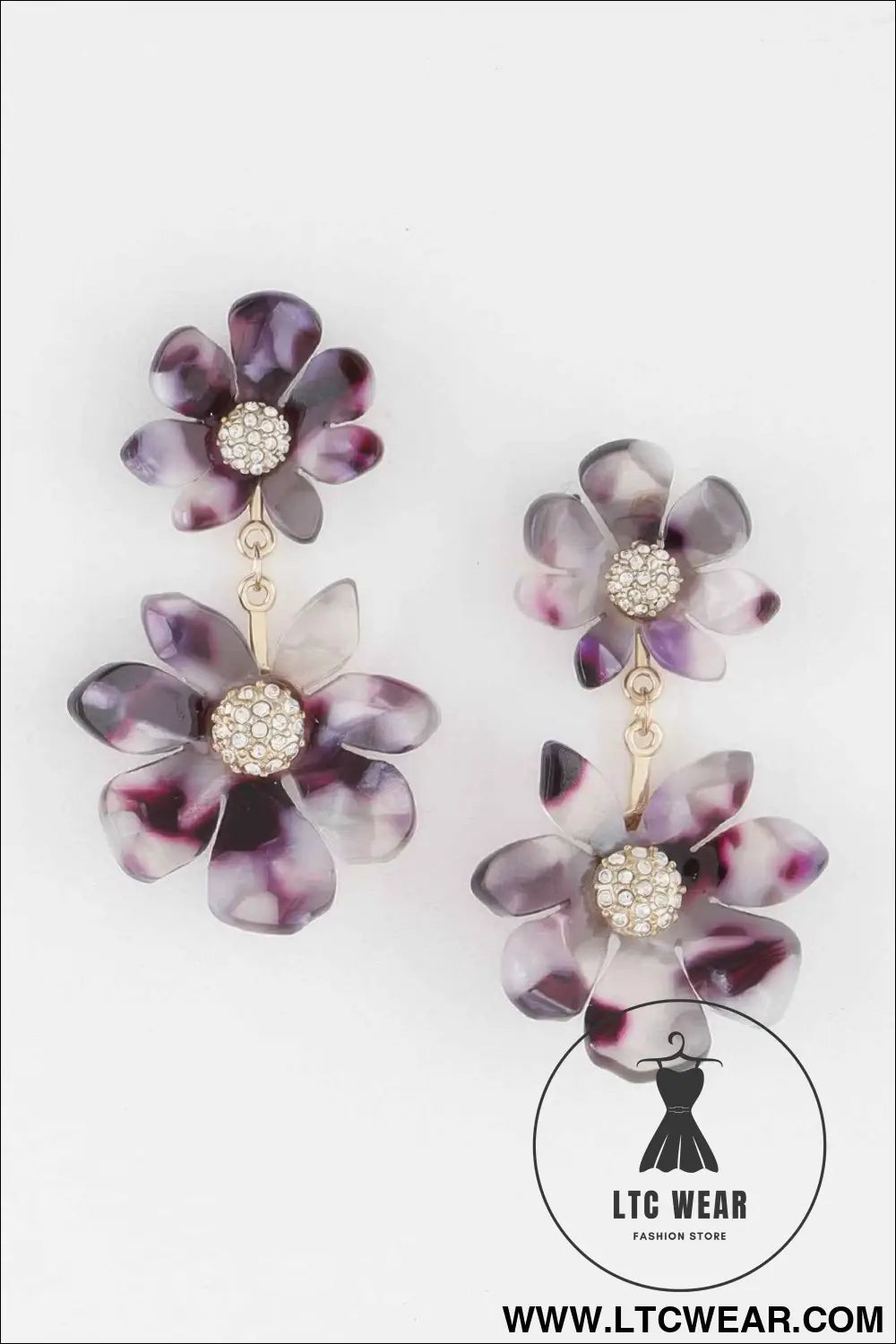 Watercolor Flower Drop Earrings