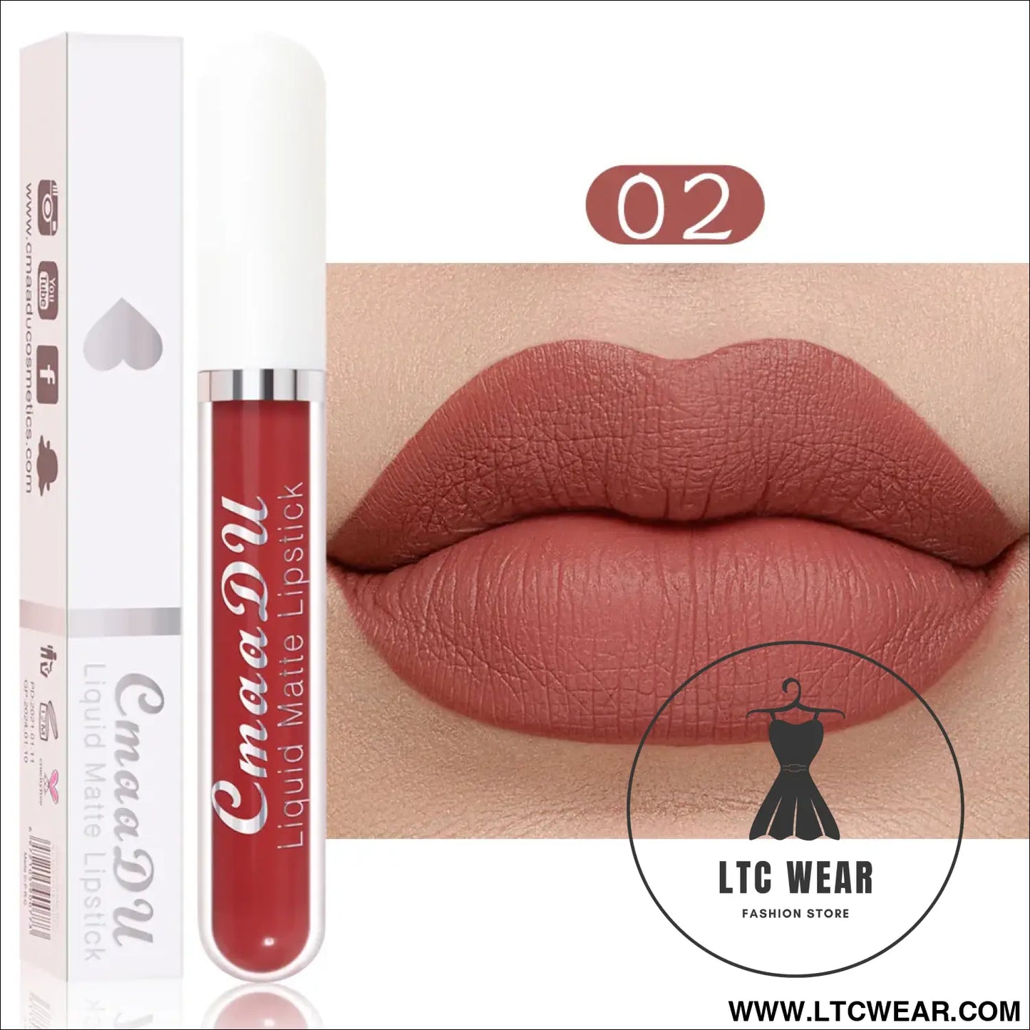 Waterproof Matte Liquid Lipstick - CmaaDu Red Elegance - L.T.C Wear Online Fashion Store