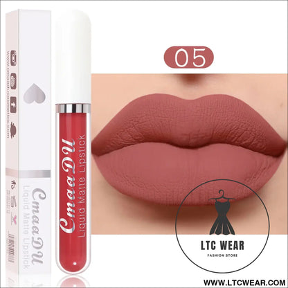 Waterproof Matte Liquid Lipstick - CmaaDu Red Elegance - L.T.C Wear Online Fashion Store