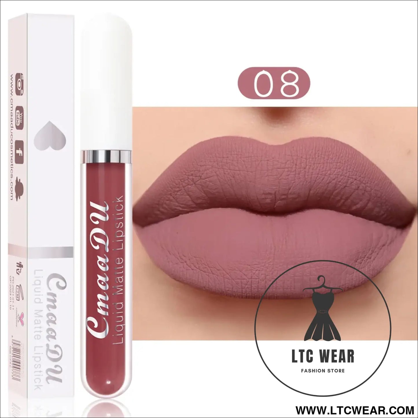 Waterproof Matte Liquid Lipstick - CmaaDu Red Elegance - L.T.C Wear Online Fashion Store