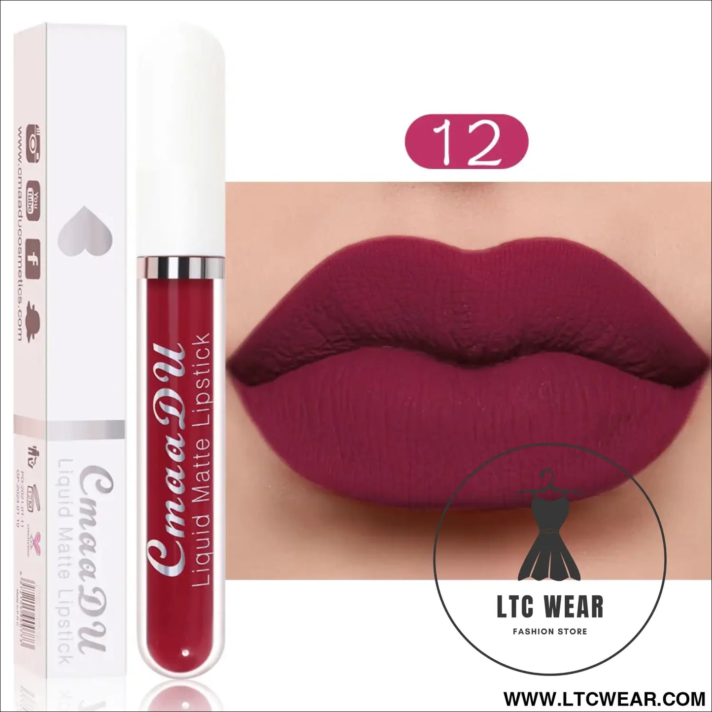 Waterproof Matte Liquid Lipstick - CmaaDu Red Elegance - L.T.C Wear Online Fashion Store