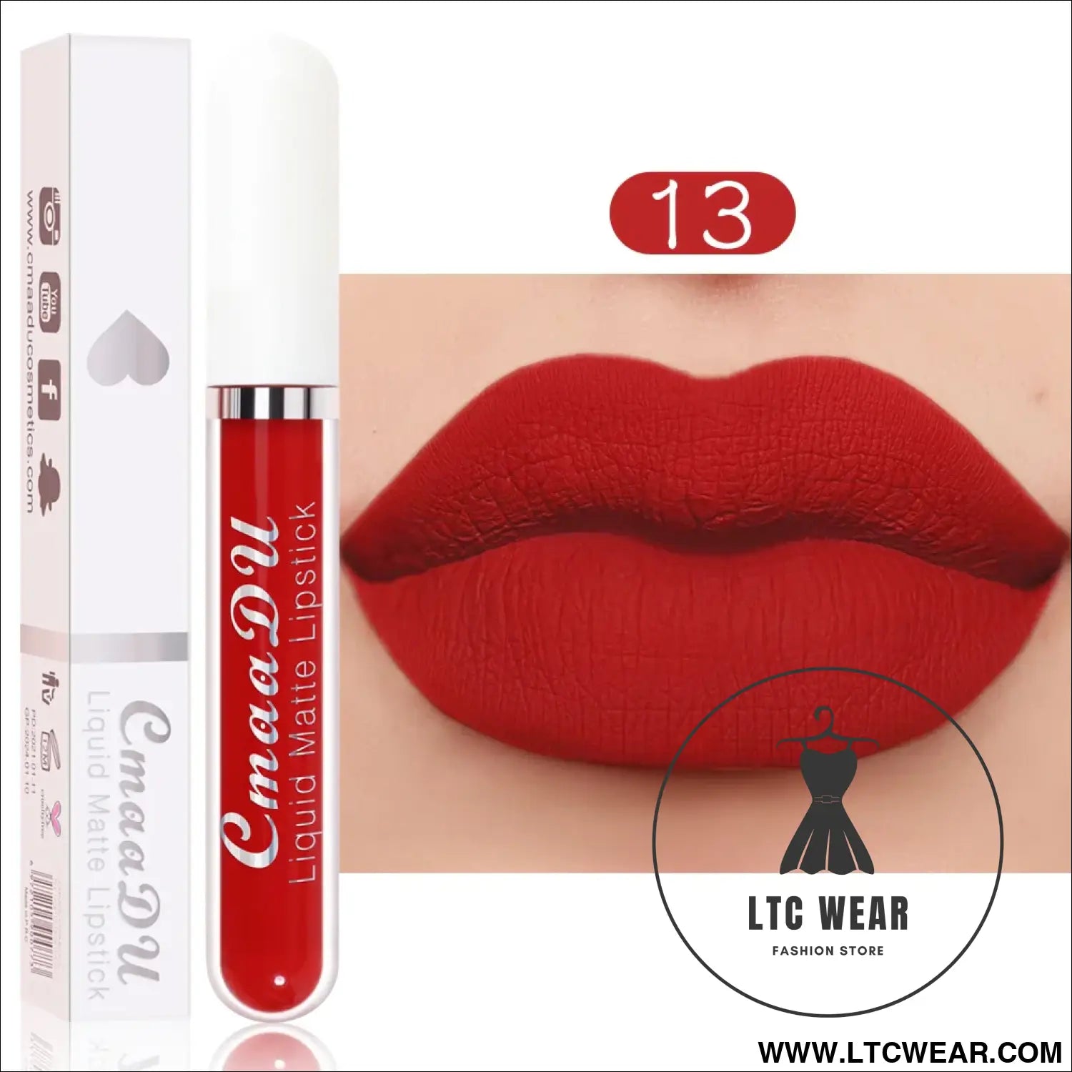 Waterproof Matte Liquid Lipstick - CmaaDu Red Elegance - L.T.C Wear Online Fashion Store